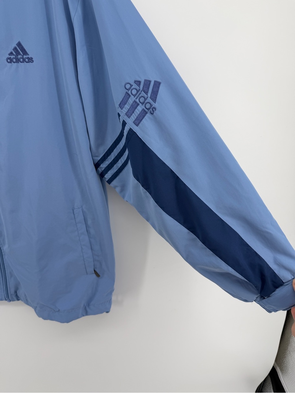Adidas Blockette Y2K Retro 90s Streetwear Sporty Light Blue Track Suit Set SzL - Picture 4 of 16
